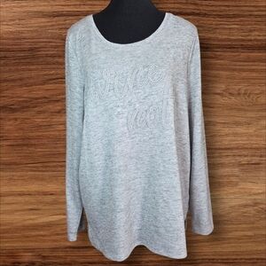 Reitmans Light Gray " Wine Not?" Long Sleeve Sweater Size XL